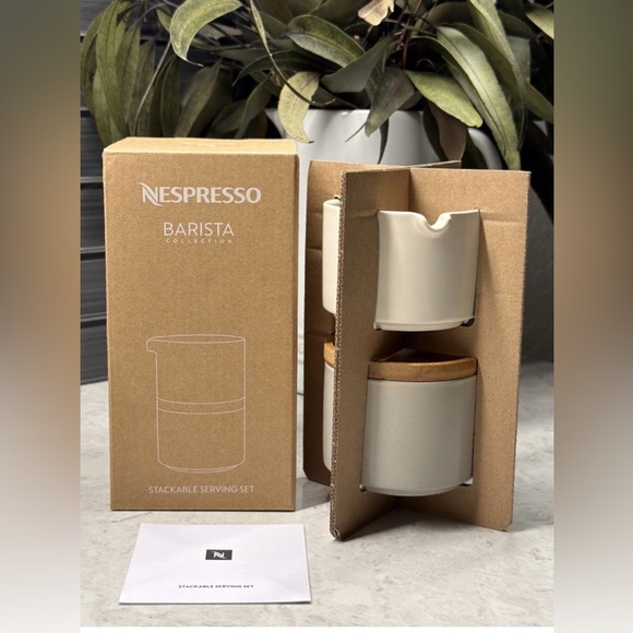 Nespresso Other - Nespresso Barista Collection Stackable Serving Set New Sugar Bowl Milk/Cream